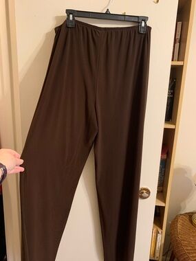 Everyday Wide-Leg Pull-On Pants in Dark Brown